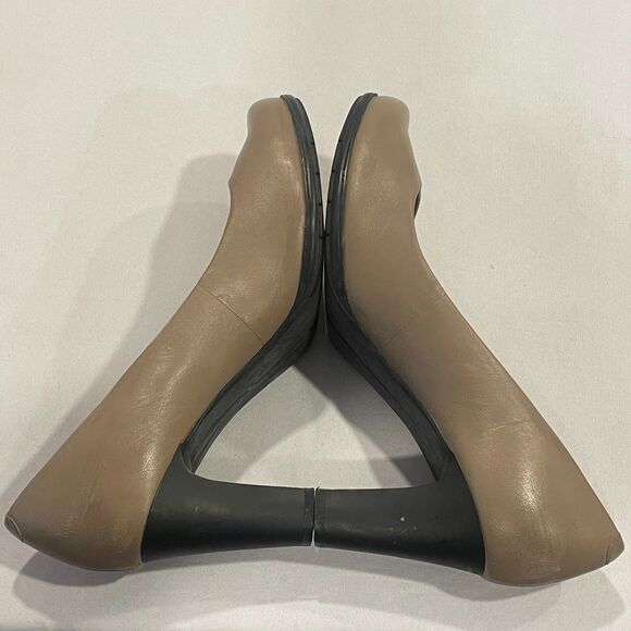 ~ Rockport 9M Pumps Total Motion Taupe Tan Leather Round Toe 3" Heels Trutech - Picture 12 of 15
